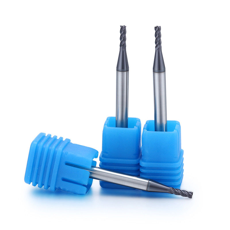 অ্যালুমিনিয়াম লং নেক মাইক্রো ব্যাসার্ধ 0.1mm কোণার ব্যাসার্ধ সঙ্গে শেষ মিল